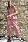 Nonni Gingham Bandeau Cami Sangria